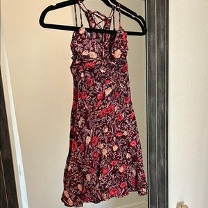 urban outfitters burgandy floral dress